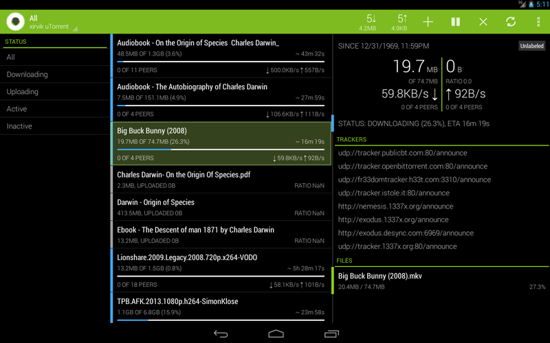 Transdrone remote torrent manager for android
