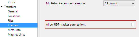 Disallow UDP trackers in Tixati