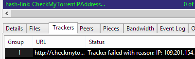 Check your IP address from inside Tixati (Trackers tab)