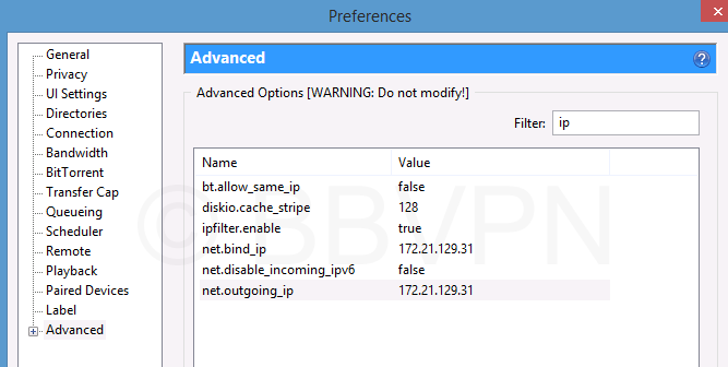 utorrent נקשר לכתובת IP (כריכת VPN)