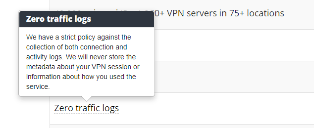 IPVanish's logging policy