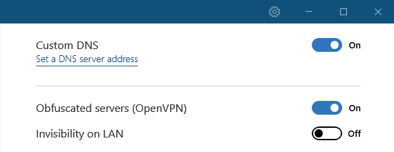 NordVPN custom DNS and Obfuscated (stealth) protocol settings.