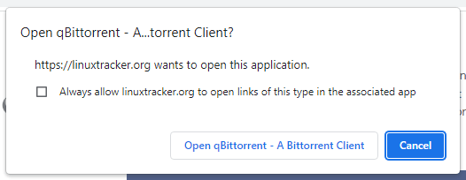 Click to open the magnet link in qBittorrent (modal)