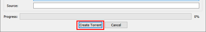 The 'Create Torrent' button in qBittorrent